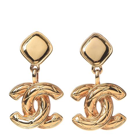 large gold chanel earrings